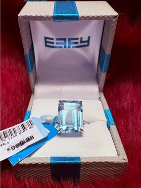 EFFY ✨ 14K Genuine Blue Topaz ring with genuine 16 Sapphire. NEW with label.
